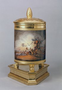 Gedekte pot met de Bestorming van Ciudad Rodrigo, uit het Pruisische Diner Servies, Berlijn, 1816-19 door German School
