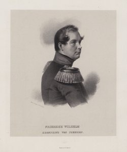 Kroonprins Frederik Willem van Pruisen (litho) door German School