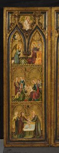 Kruisiging drieluik (voorheen bekend als het Estouteville Drieluik) (linkervleugel), c.1374