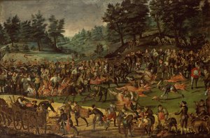 Hertog van Württemberg, zijn vrouw Dorothea von Baden en hovelingen vieren na de jacht door German School