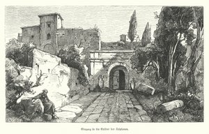 Ingang van het graf van de Scipios, Rome (gravure)