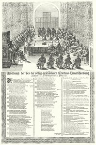 Europese vredescongres gehouden in Neurenberg in 1650 na de Dertigjarige Oorlog door German School