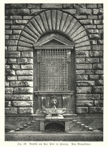 Voorbeeld van rustificatie, door Filippo Brunelleschi, Palazzo Pitti, Florence, Italië door German School