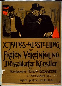 Tentoonstelling van Düsseldorfse kunstenaars in het Kunstgewerbe Museum, Düsseldorf door German School