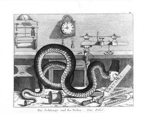 Fabel van de slang en de vliegen (gravure)
