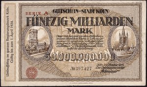 Vijftig miljard mark bankbiljet, 1923 door German School
