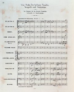 Eerste pagina van de partituur voor De vlucht naar Egypte, op. 25, ouverture door Hector Berlioz door German School