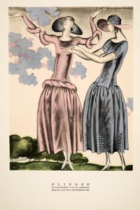 "Flieder", reclame voor kleding van M. Gerstel, uit Styl, pub.1922 (pochoirdruk) door German School