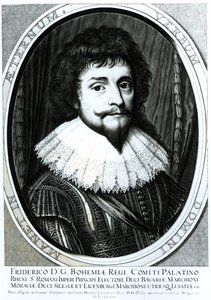 Frederik V (1596-1632), Koning van Bohemen, Keurvorst van de Rijn, gegraveerd door Willem Hondius, 1633 door German School