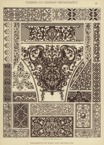 Franse en Duitse renaissance, ornamenten op hout en metalen door German School