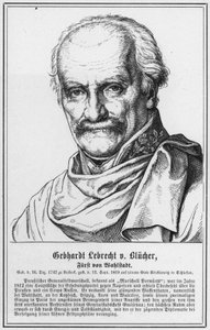 Gebhardt Lebrecht von Blücher, Vorst van Wahlstadt (gravure) door German School