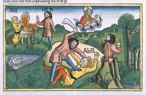 Genesis 4:8 Kaïn vermoordt Abel, uit de 