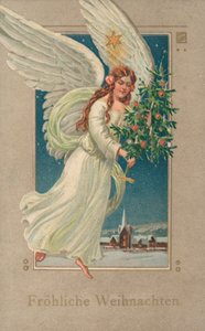 Duitse kerstkaart (kleur litho) door German School