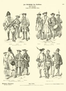 Duitse en Oostenrijkse militaire uniformen, 18e eeuw door German School