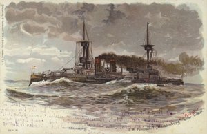 Duitse slagschip SMS Weissenburg, eind 19e of begin 20e eeuw door German School