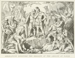 Germanicus ontdekt de resten van de legioenen van Varus door German School