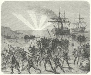 Giuseppe Garibaldi landt in Marsala, Sicilië door German School