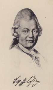 Gotthold Ephraim Lessing, Duitse Verlichtingsfilosoof, schrijver en dramaturg (litho) door German School