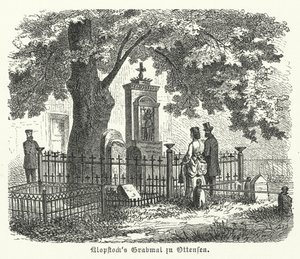 Graf van de Duitse dichter Friedrich Gottlieb Klopstock, Ottensen, Hamburg (gravure) door German School
