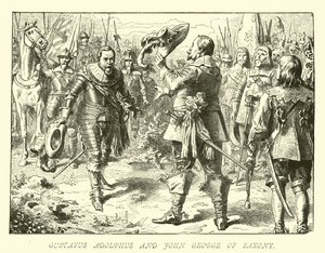 Gustaaf Adolf en Johan George van Saksen door German School