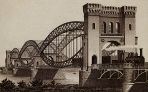 Hamburg: Eisenbahn-Elb-Brücke, De Spoorbrug over de Elbe door German School