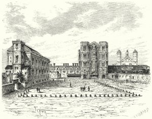 Hampton Court Palace, Richmond upon Thames (gravure) door German School
