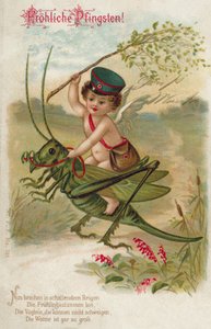 Vrolijk Pinksteren (kleurenlitho)