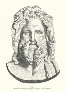 Hoofd van Zeus, Oud-Griekse god door German School
