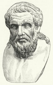 Hoofd van de Romeinse filosoof Apollonios van Tyana (gravure) door German School