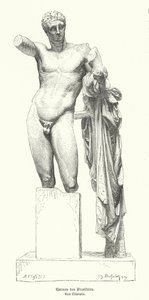Hermes en de baby Dionysus, standbeeld door de Oud-Griekse beeldhouwer Praxiteles ontdekt in de ruïnes van de Tempel van Hera, Olympia door German School
