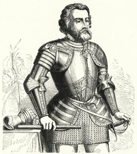 Hernan Cortes, Spaanse conquistador door German School