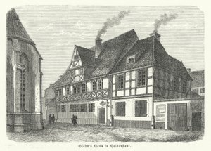 Huis van de dichter Johann Wilhelm Ludwig Gleim, Halberstadt, Duitsland (gravure) door German School
