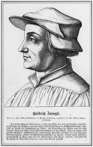 Huldrich Zwingli (gravure) door German School