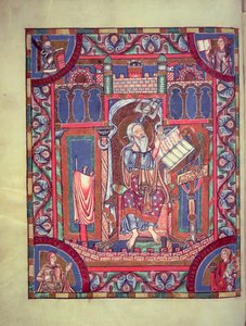 Verluchte portretpagina van St. Johannes, c.10e-11e eeuw door German School