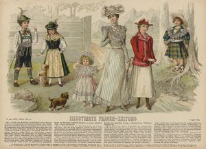 Illustratie voor Illustrirte Frauen-Zeitung (kleur litho)