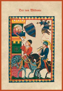 Illustratie uit een middeleeuws liedboek