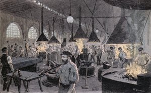 Keizerlijke werf in Kiel, Duitsland, ca. 1900