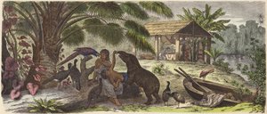 Indiaans huis aan de Orinoco-rivier