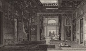 Interieur van een Romeins huis in Pompeii. Illustratie voor Bilder-Atlas door German School