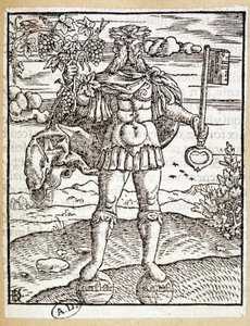 Janus (met een sleutel in de ene hand en een wijnstok in de andere) - Duitsland
