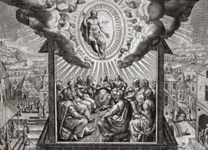 Jezus Christus en de apostelen (gravure)