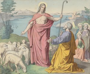 Jezus verschijnt aan Petrus, zijn plaatsvervanger op Aarde