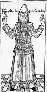 Joodse Hogepriester, uit Liber Chronicarum door Hartmann Schedel, gepubliceerd in Neurenberg, 1493 door German School