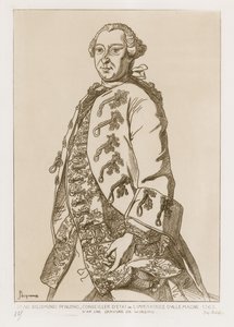 John Sigismund Pfinzing, staatsraad van de keizerin van Duitsland, 1763 door German School