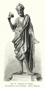 Johannes de Doper, bronzen beeld door Donatello (gravure) door German School
