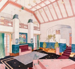 Jugendstil of vroege modernistische stijl woonkamer