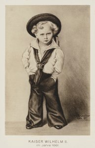 Kaiser Wilhelm II van Duitsland als jong kind door German School