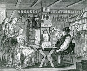 La Pharmacie Rustique, prent gemaakt door Bartolomaus Hubner (1727-1795), 1774 door German School
