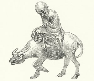 Laozi, oude Chinese filosoof (gravure)