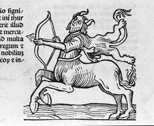 De Boogschutter - in Verhandeling door Johannes Angeli De Magnisconnectionibue annorum revolutionibus ac eorum perfectionibus. Augsburg, Erhard Ratdolt door German School